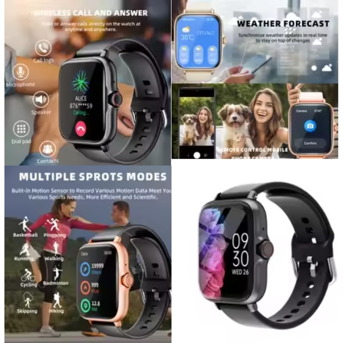 Waterproof smart watch with sports and sleep monitoring
